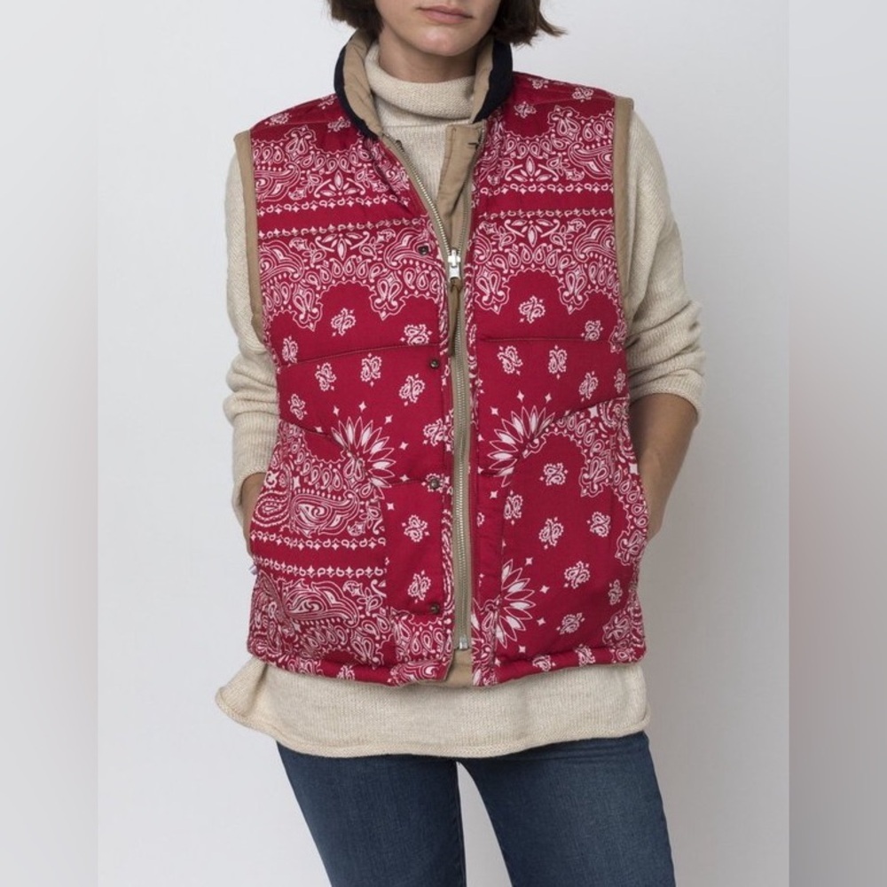 XIRENA Hunter Puffer Vest Size Small Tan Reversible Yucca Zip Up - Picture 4 of 17
